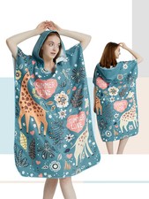 Surf Poncho Towel Poncho Quick-Dry Towel Hoodie Microfiber Beach Robe Changing P