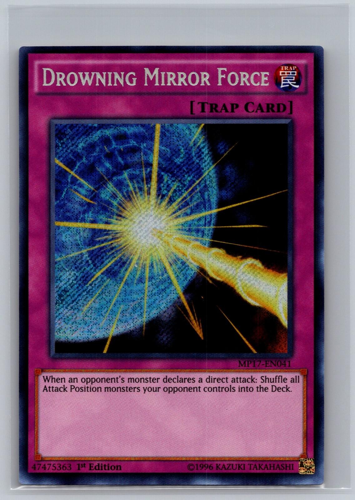 Drowning Mirror Force MP17-EN041 YuGiOh 2017 Mega-Tin Mega Pack trading card — raw and PSA graded price guide