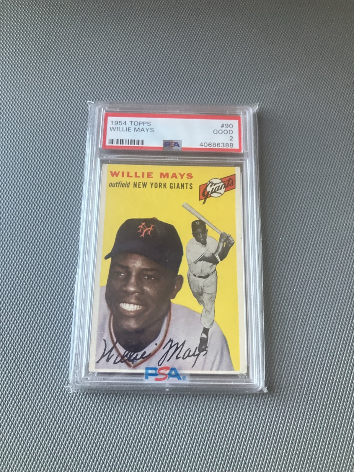 1954 Topps #90 Willie Mays PSA 2 HOF view 1