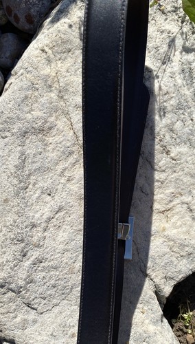 Georgio Armani Leather Dress Belt Reversible Black Brown Size 44 - Picture 17 of 20