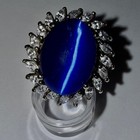 Blue CatEye Ring / Prong Mounted Marquis Rhinestone Halo - 925 From ColleenLopez — photo 7
