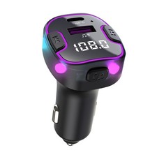 Car Adapter Bluetooth 5.3 PD  QC3.0 FM Radio Transmitter Hands-Free U Disk