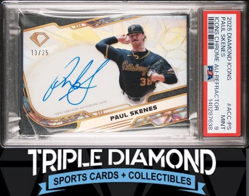 2025 Topps Diamond Icons Paul Skenes Chrome Auto Refractor #13/25 PSA 9 BNB195