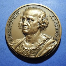 (1992) Christopher Columbus 500th Ann. Knights of Columbus Bronze Medal 2 3/4 in