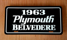 1963 Plymouth Belvedere License Plate Car Tag 63 361 Commando 383 426 Wedge