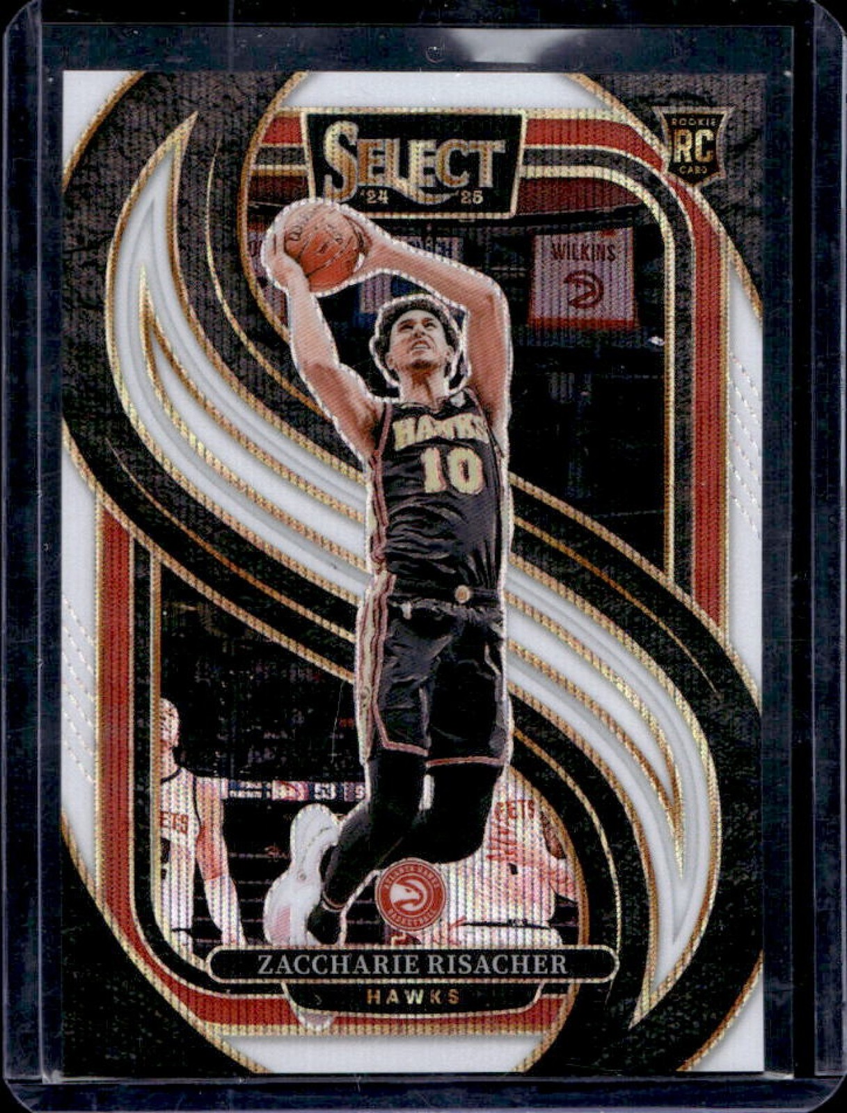 2024-25 Select Zaccharie Risacher Premier RC White Wave Prizm #/99 Hawks