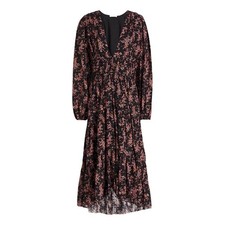 Ulla Johnson Joan Midi Dress Size 8 Floral Smocked Tiered Boho Cottage Romantic