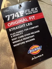Dickies Women's Work Pants 774F Flex Original Fit Size 0 Desert Sand V1