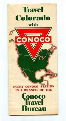 Conoco Oil Company Highway Map of Colorado 1936 Travel Colorado