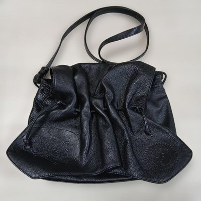 Carlos Falchi Crossbody Schultertasche Leder schwarz gebraucht guter Zustand ...