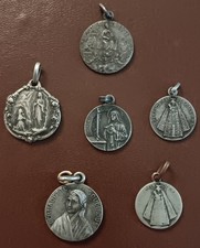 Vintage French Religious Medals. Lot Of 6. 