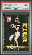 2001 Donruss Elite Primary Colors Drew Brees Rookie Card /25 PSA 8 NM-MT. rookie card picture