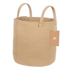 Laundry Basket, Large Natural Rope Woven Storage Basket with Handles for Jute