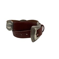 Fossil Leather Belt Brown Concho Rope Medallion Womens Size Small