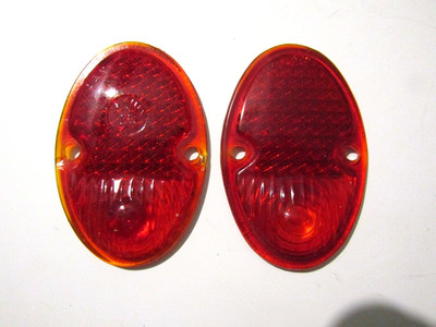 1933-1936 OEM Pair of Chevy red tail light lenses KD- Triflex A265