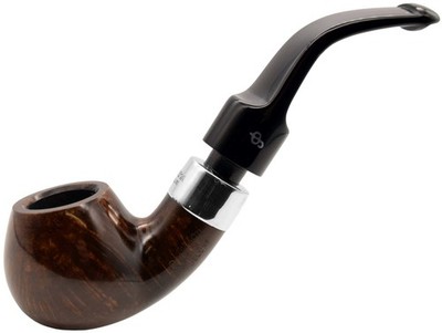 Peterson Deluxe System 'Dark' Silver Mounted Medium Bent Apple Briar Pfeife (3s-A)