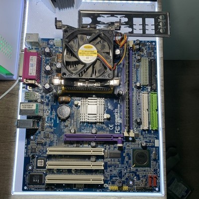 Gigabyte GA-8VM800M-775 Motherboard with CPU, Cooler, ISO Sheild, Ram 512 MB.