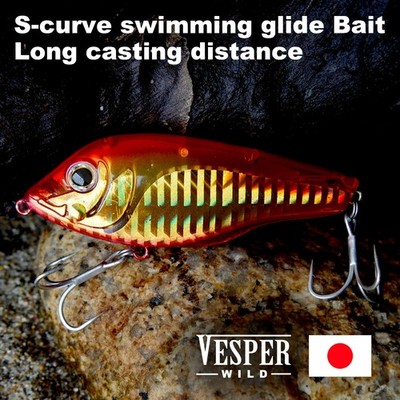 Glide Bait 80mm 23g Sinking Swimbait ''Vesper Wild'' by Fidelity Okinawa Japan