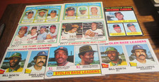 8) Topps League Leaders baseball cards 1971 1972 Vida Blue Lolich 1977 1978 1979