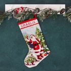 Santa Stocking Half Stich Tapestry Kit Father Christmas Personalise Sewing