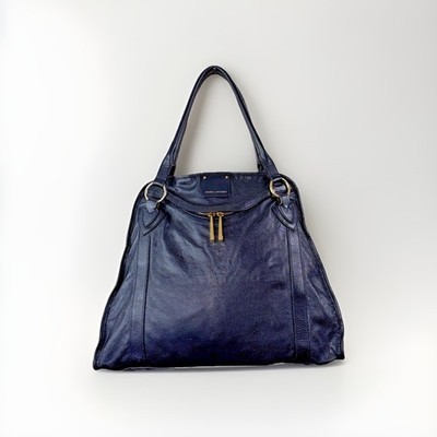 Retail $2000 Marc Jacobs Black Leather Wellington Fulton Satchel Gold Hardware