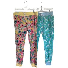 Little Sleepies Women Medium Pajama Jogger Pants Lot 2 Poppy Floral Shark Bite