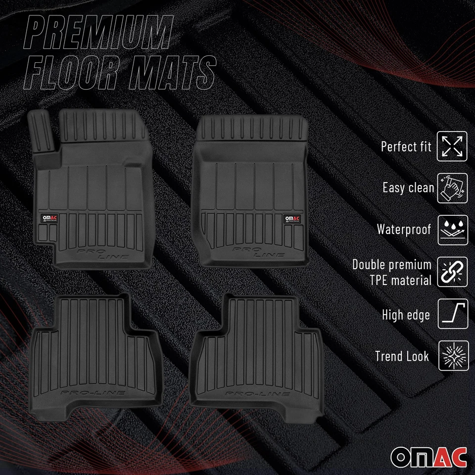 Premium Floor Mats for Suzuki Grand Vitara 2005-14 Black Heavy Duty All-Weather - Image 2 of 4
