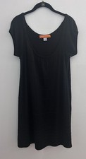 Cynthia Steffe M Black Shift/Sheath Knit Dress Cap Sleeves Whimsy Goth Y2K# 8826