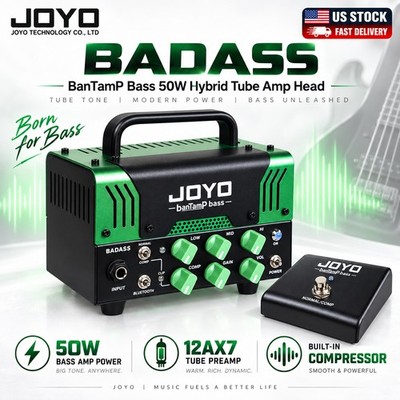 JOYO BADASS BanTamP Bass 50W Hybrid Tube Amp Head Bluetooth Compressor