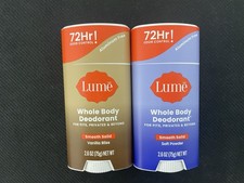 2x Lume Smooth Solid Whole Body Deodorant MIXED SCENT 2.6 oz - NEW