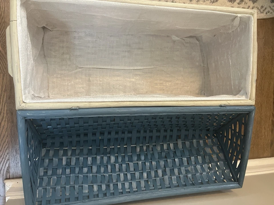 Caja de juguetes casa de mimbre vintage casa de muñecas caja de juguetes cesta baúl tren de Navidad Foto 4 de 4