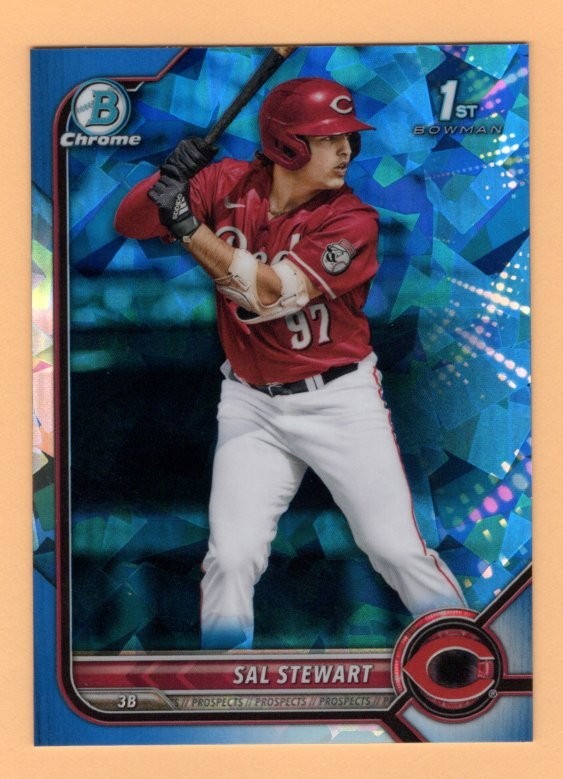 2022 Bowman Chrome SAPPHIRE 1ST BOWMAN Sal Stewart RC #BDC-122 - CINCINNATI REDS
