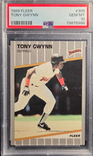 1989 FLEER #305 TONY GWYNN PADRES HOF PSA GEM MINT 10! PRISTINE!