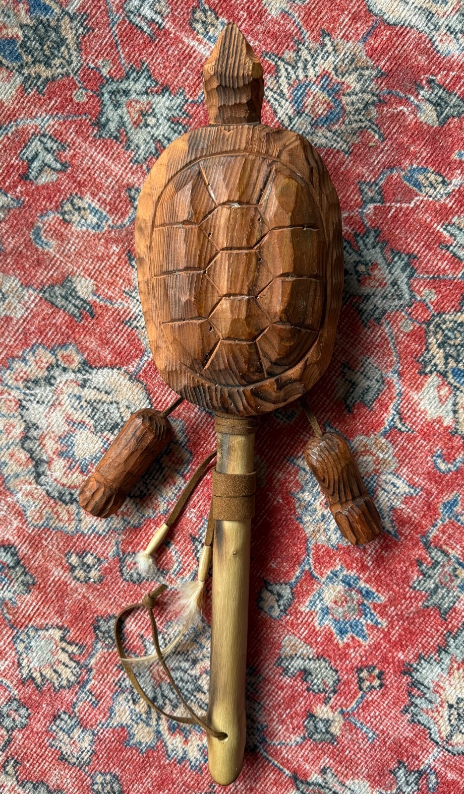Indigenous Turtle Rattle Vintage Native American Turtle Rattle Shaker Ceremony, Antique