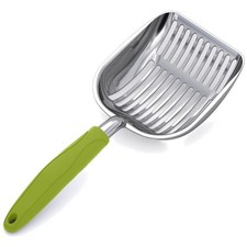 Heavy-Duty Aluminum Cat Litter Scoop with Deep Shovel  Long Handle - 14"