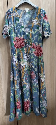 GP & J Baker X H&M, Kleid, Gr: 44, Grün Mehrfarbig, Viskose, Blumen,Orientalisch