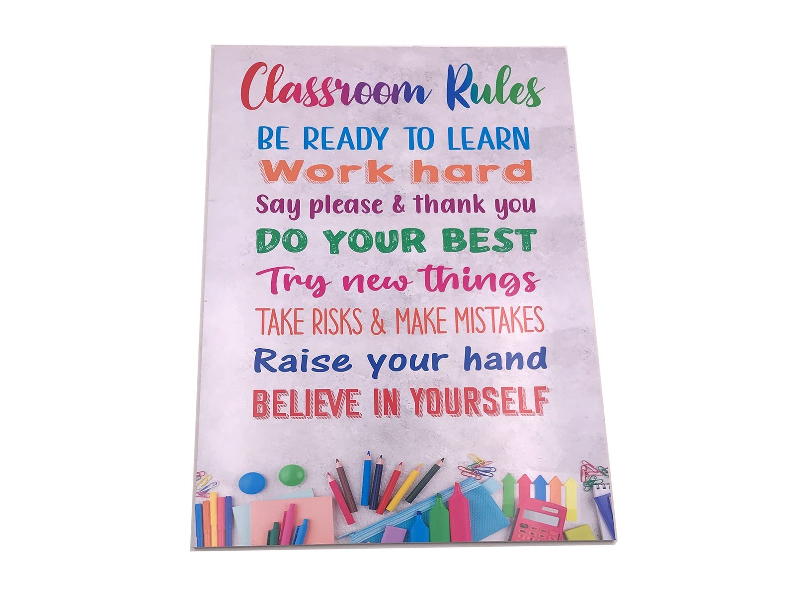Classroom Rules Sign – White ACM – 210x297mm – 4 Screw Hole