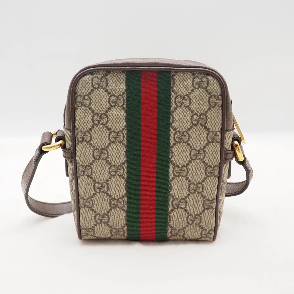 Bolso Bandolera GUCCI Ophidia GG Supreme PVC Marrón Con Rayas Web Foto 2 de 4
