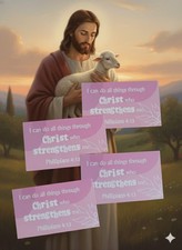 4 Bible Verse Mini Scripture Inspirational Christian Gifts Encouragement Cards.