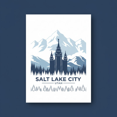  ️ Salt Lake City Utah Travel Poster - c1930s Style - Multiple Sizes  