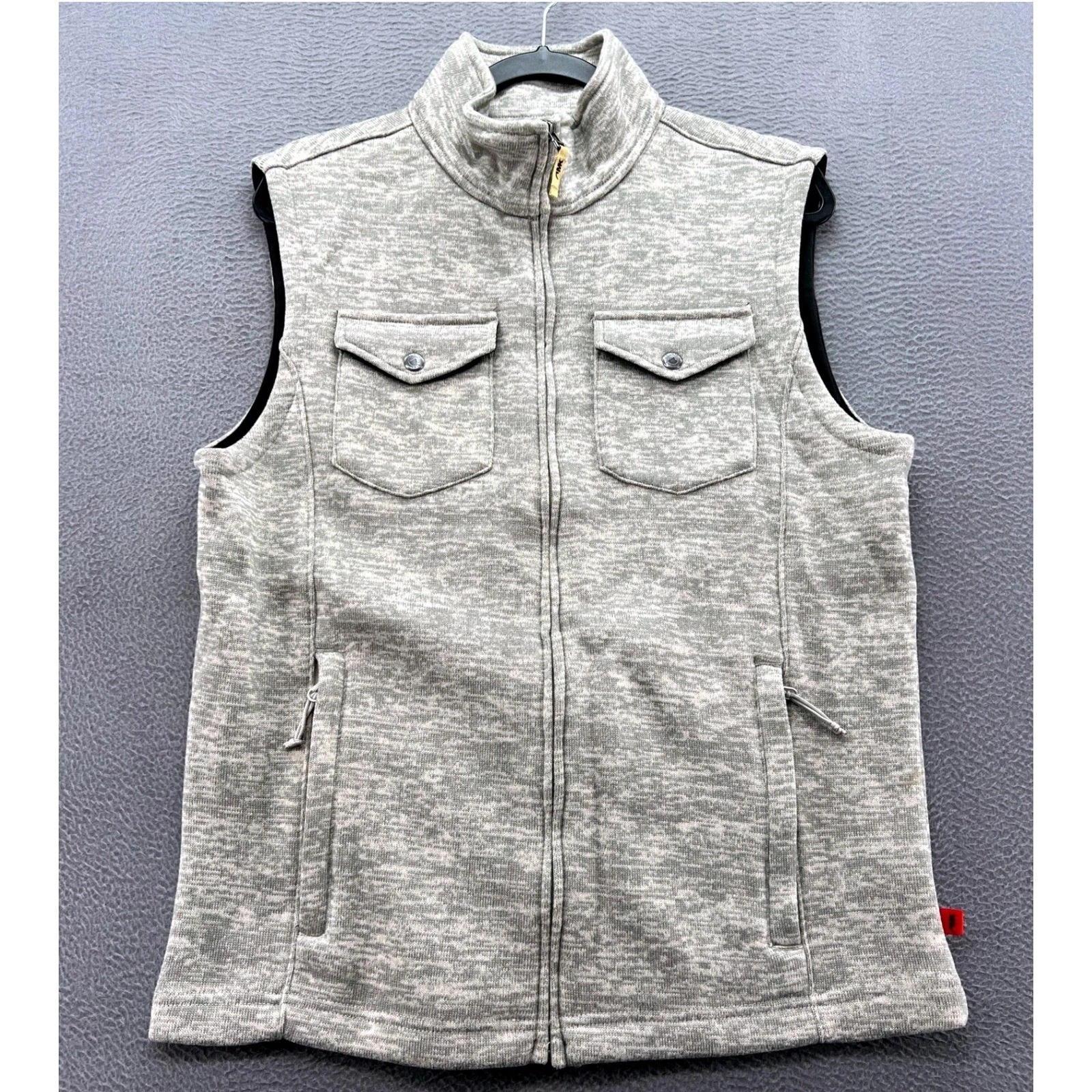 Mountain Khakis Vest Mens M Sweater Knit Fleece Lined Full Zip Heather Grey