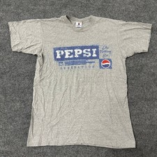 Pepsi T-Shirt Mens Size L/XL Gray Graphic Generation Short Sleeve Made in USA