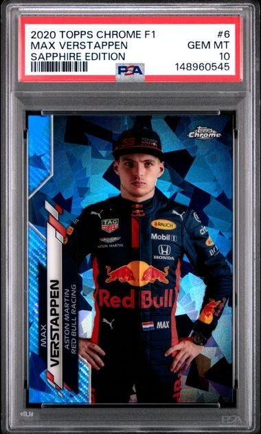 Max Verstappen 2020 TOPPS CHROME F1 SAPPHIRE EDITION #6 PSA 10 GEM MT RC 🔥🔥 view 1