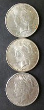 1922, 1923, and 1925 $1 Peace Silver Dollars
