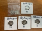 mercury dimes lot Of 6 . 90% Silver Us Coin