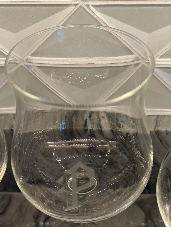 Juego de 4 copas de vino con monograma "P" Villeroy & Bosch vintage, cristal de gama alta Foto 4 de 4