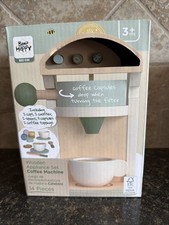 Bee Happy Coffee Espresso Maker Wooden Playset 14 Piece Toy NEW