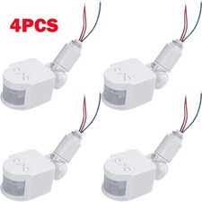 4x White DC12V 180 LED Auto Infrared PIR Motion Sensor Wall Light Switch US