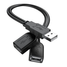   2025 Upgraded  USB 2.0 a Male to 2 Dual USB Female Jack Y Splitter Hub Power Co