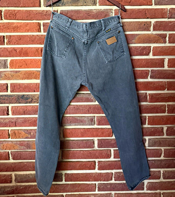 Vintage Wrangler 13mwzpb faded Black Denim Jeans MADE IN USA 36x30